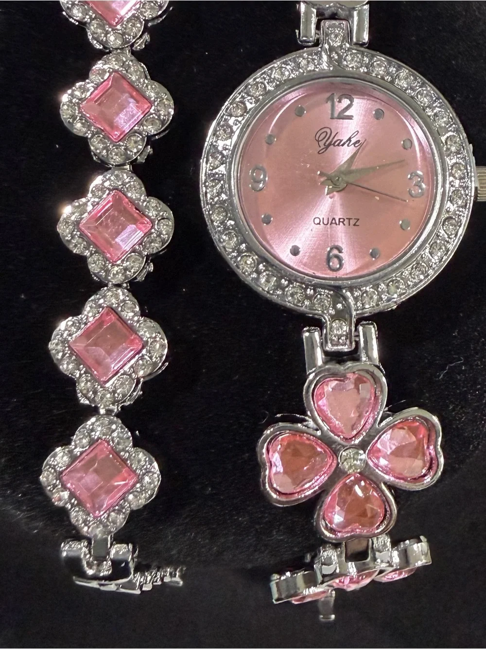 Pink Crystal Accent Women's Bracelet Watch -